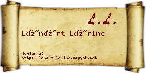 Lénárt Lőrinc névjegykártya